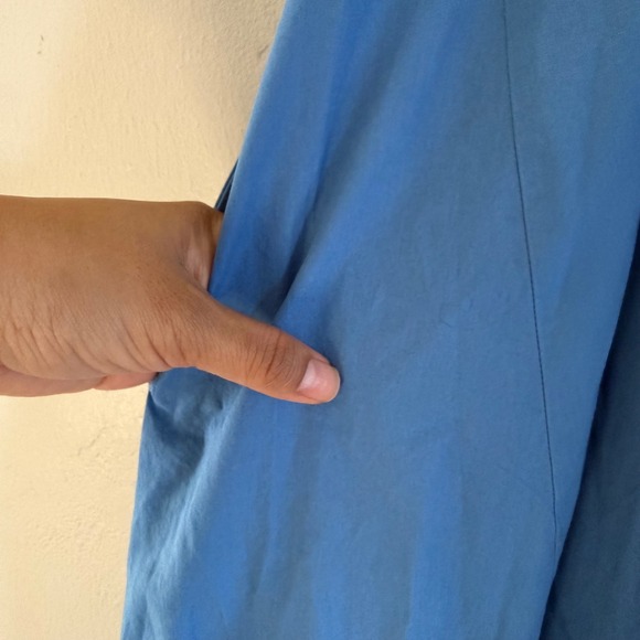 Free People Beachside Tide Blue Cotton Halter Low Back Maxi Dress Size Small - Picture 4 of 10